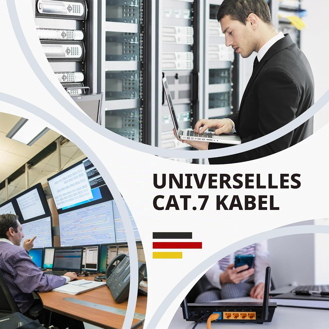 RedStar24 CAT7 Duplex Kabel 50m Verlegekabel Netzwerkkabel CAT 7 Twin LAN Installationskabel SFTP PI