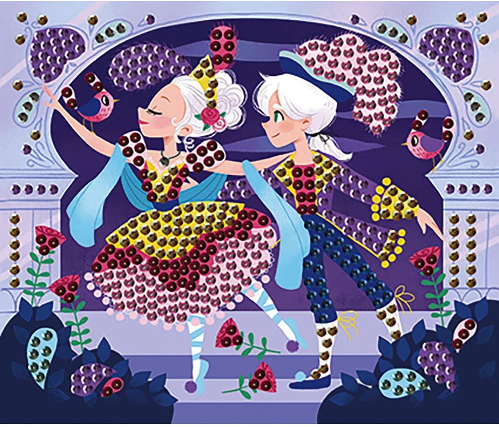 Janod Kreativ-Set Paillettenkarten Ballerina Zum Bekleben 2 Stck. Tänzer, Tänzer
