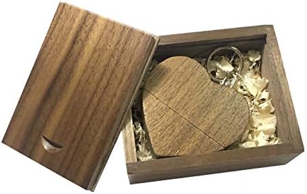 A Plus+ 10 Stück USB 3.0 Speicherstick 16GB Holz USB Flash Drive mit Holzbox (Herzform) 16GB USB 3.0