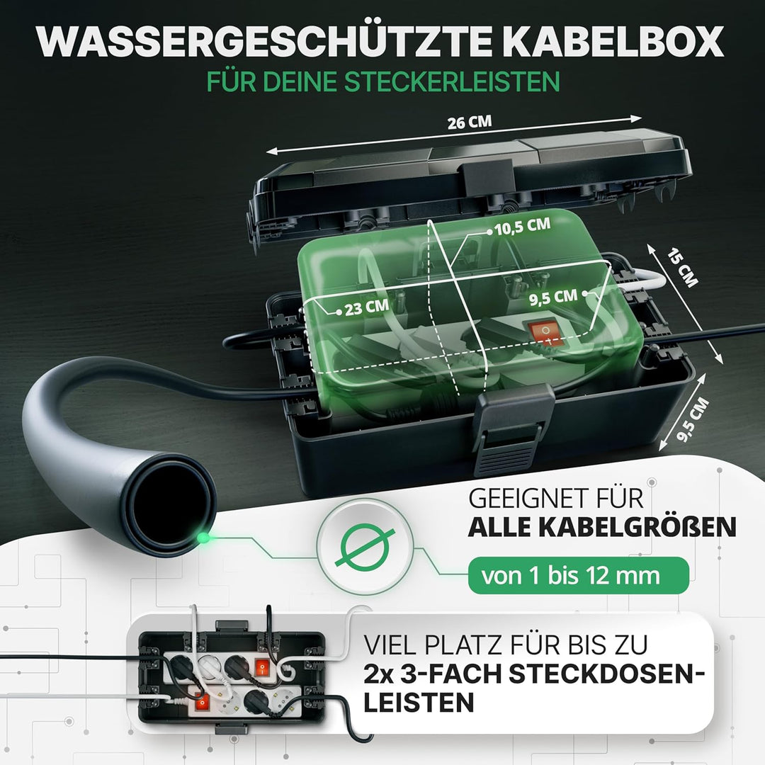 Adlerfokus Kabelbox wasserdicht IP54 [Das Original] Safe Box - Sicherheitsbox - Outdoor Box wasserdi