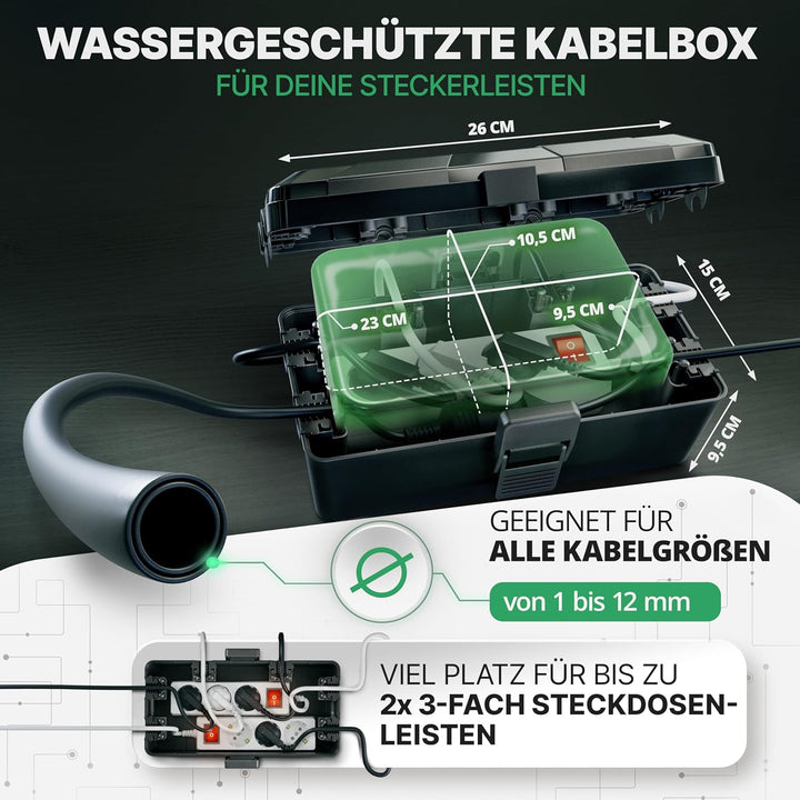 Adlerfokus Kabelbox wasserdicht IP54 [Das Original] Safe Box - Sicherheitsbox - Outdoor Box wasserdi