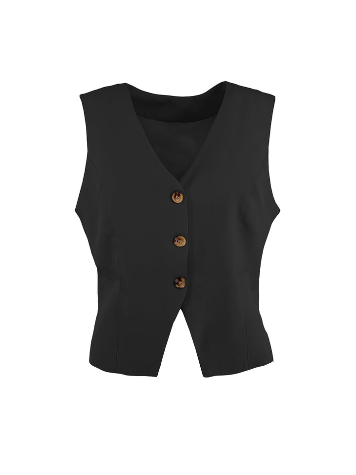 JOPHY & CO. Damenweste mit 3 Knöpfen (Code 7090) L Schwarz, L Schwarz