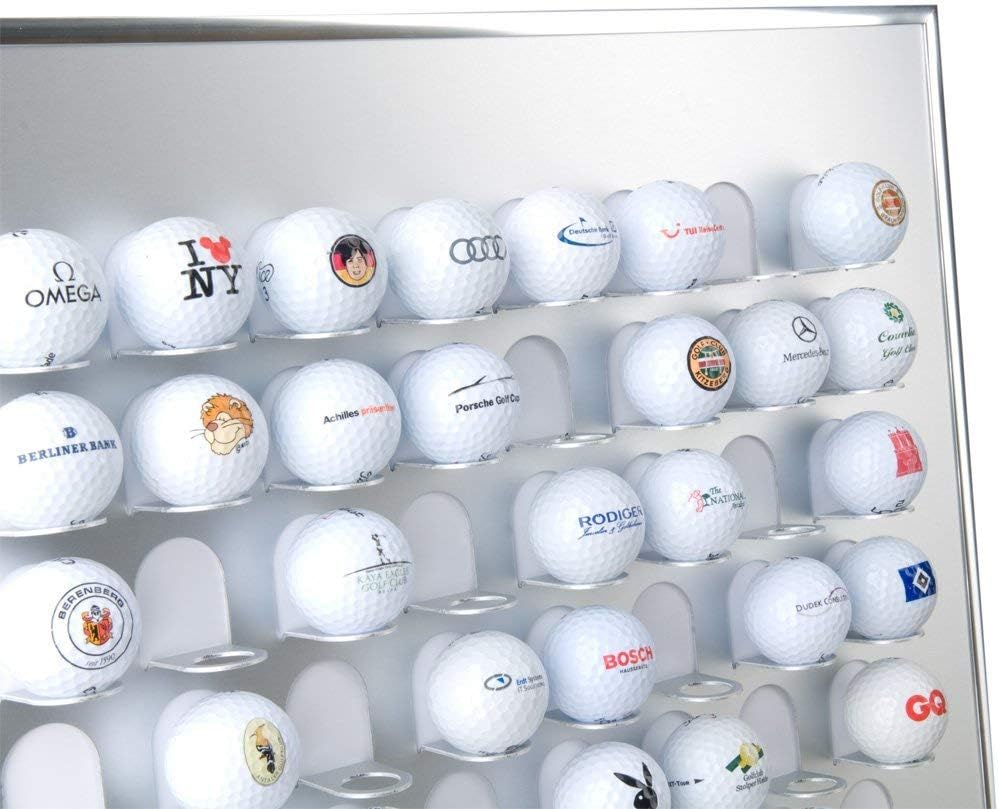 KNIX Premium Golfball Setzkasten aus Aluminium für 12, 24, 36, 48, 64, 80 oder 140 - Schaukasten, Go