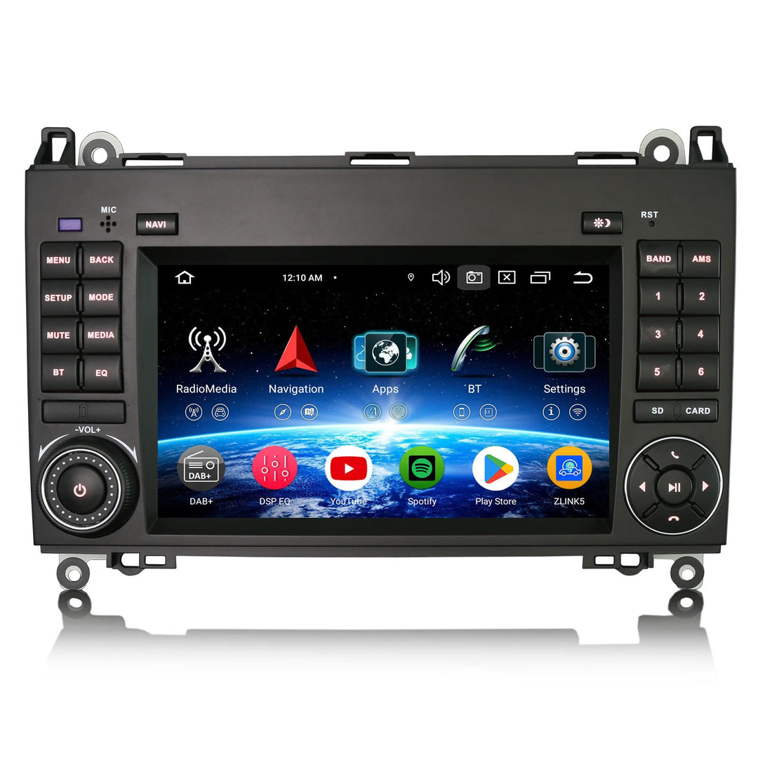 Erisin 7 Zoll Android 14 Autoradio mit Navi GPS für Mercedes A/B Klasse W169 W245 Sprinter Viano Vit