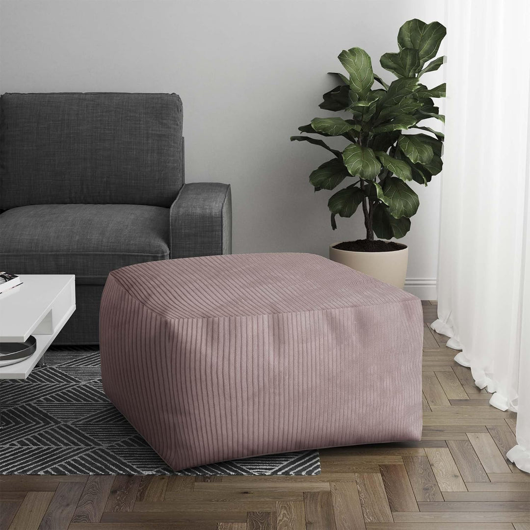 DreamRoots Pouf Hocker Comfort 70x70x40cm - Couch Hocker - Pouf Cord - Hocker Wohnzimmer - Fusshocke