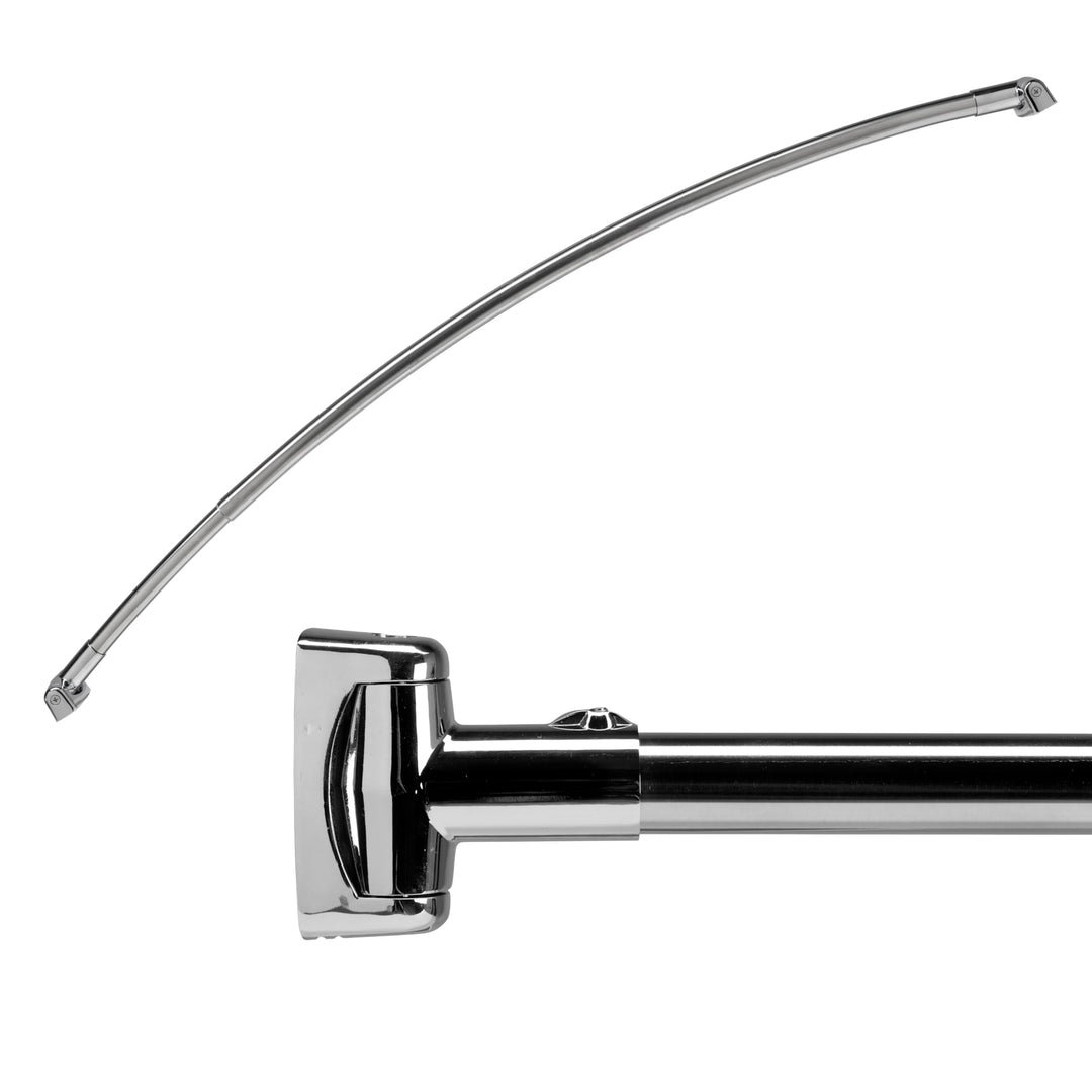 Croydex Teleskopstange aus Edelstahl, ausziehbar, gebogen, 1080-1850 mm Einzelbett, Einzelbett