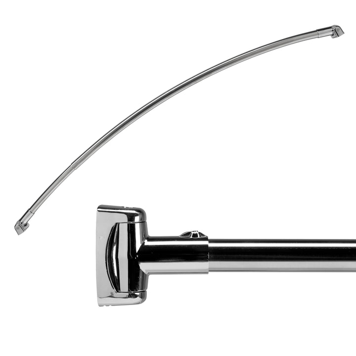 Croydex Teleskopstange aus Edelstahl, ausziehbar, gebogen, 1080-1850 mm Einzelbett, Einzelbett