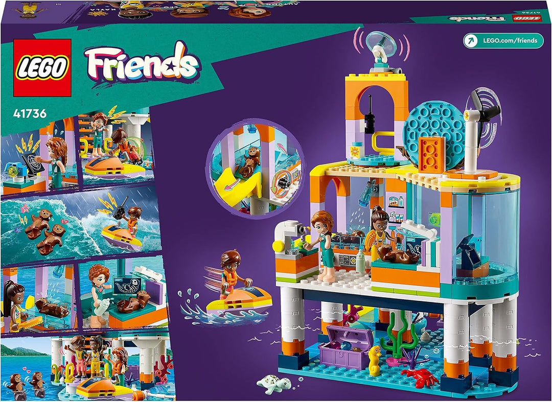 LEGO Friends Seerettungszentrum Tierarzt-Spielzeug für Kinder mit Otter-, Seepferdchen- und Schildkr