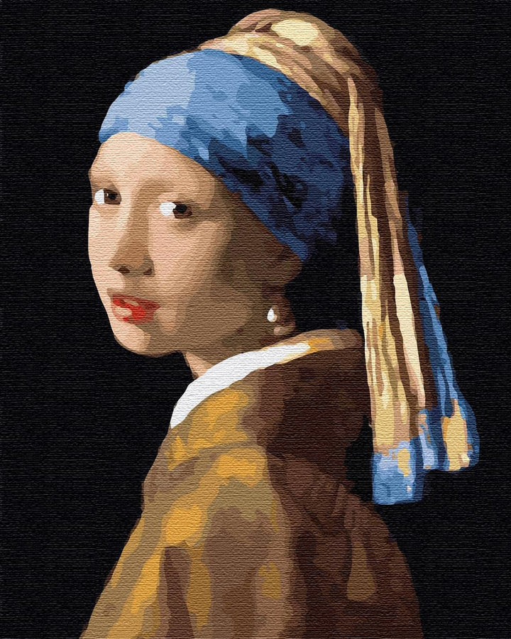 Artnapi Malen nach Zahlen Erwachsene mit Rahmen | DIY Handgemalt | Jan Vermeer Mädchen mit Perlenoho