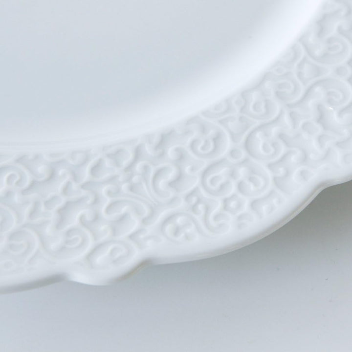 Alessi Dressed Platte rund Porzellan Weiss, 2 x 35.5 x 33 cm Servierplatte, Servierplatte