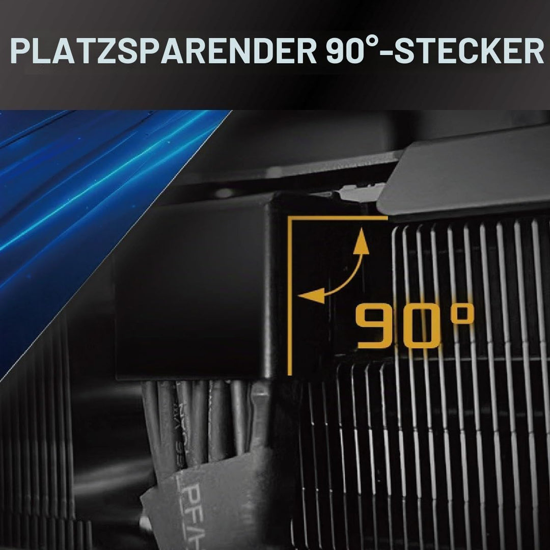 ASRock 12 V-2 x 6, 600 W Stromkabel, ATX 3.1 und PCIe 5.1, L-förmiger GPU-Stecker, 16 AWG HCS-Termin