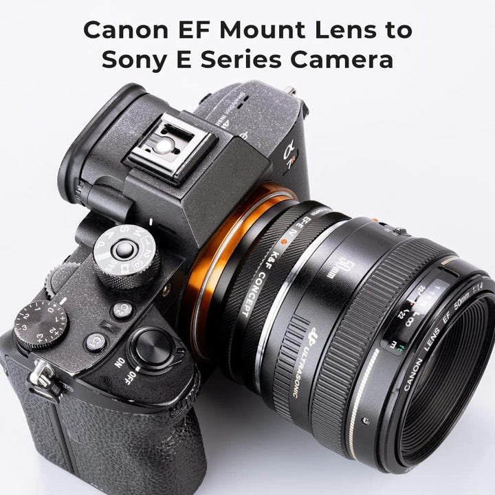 K&F Concept Lens Mount Adapter EOS-NEX IV IV Manueller Fokus Kompatibel mit Canon (EF/EF-S) Objektiv