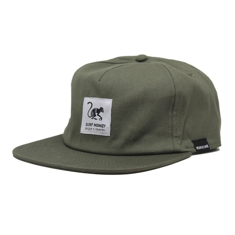 SURF MONKEY 5 Panels Herren/Damen Kappe - 100% Bio-Baumwolle - Einheitsgrösse Einheitsgrösse Grün, E
