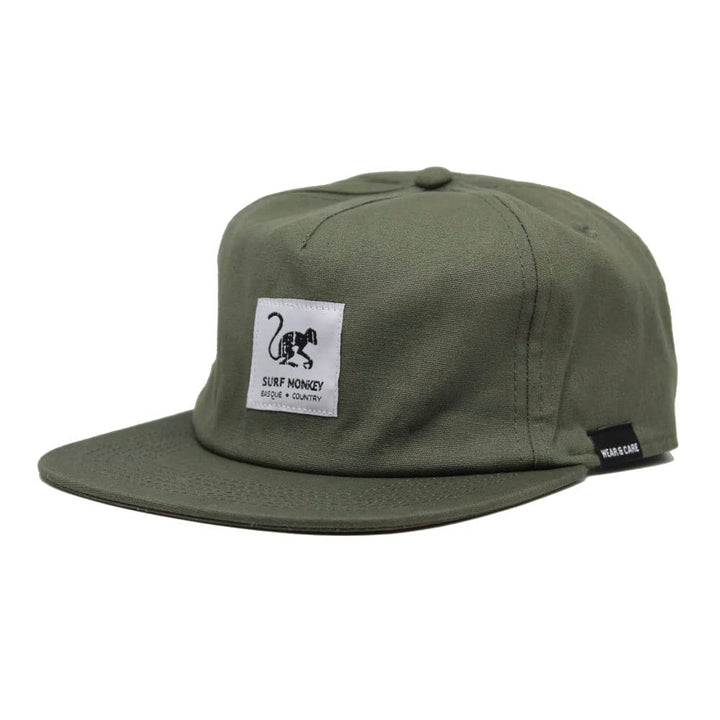 SURF MONKEY 5 Panels Herren/Damen Kappe - 100% Bio-Baumwolle - Einheitsgrösse Einheitsgrösse Grün, E