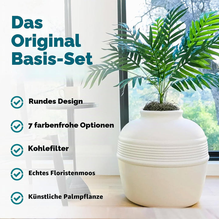 Good Pet Stuff Original versteckte Katzentoilette mit künstlicher Pflanze und geschlossenem Katzenkl