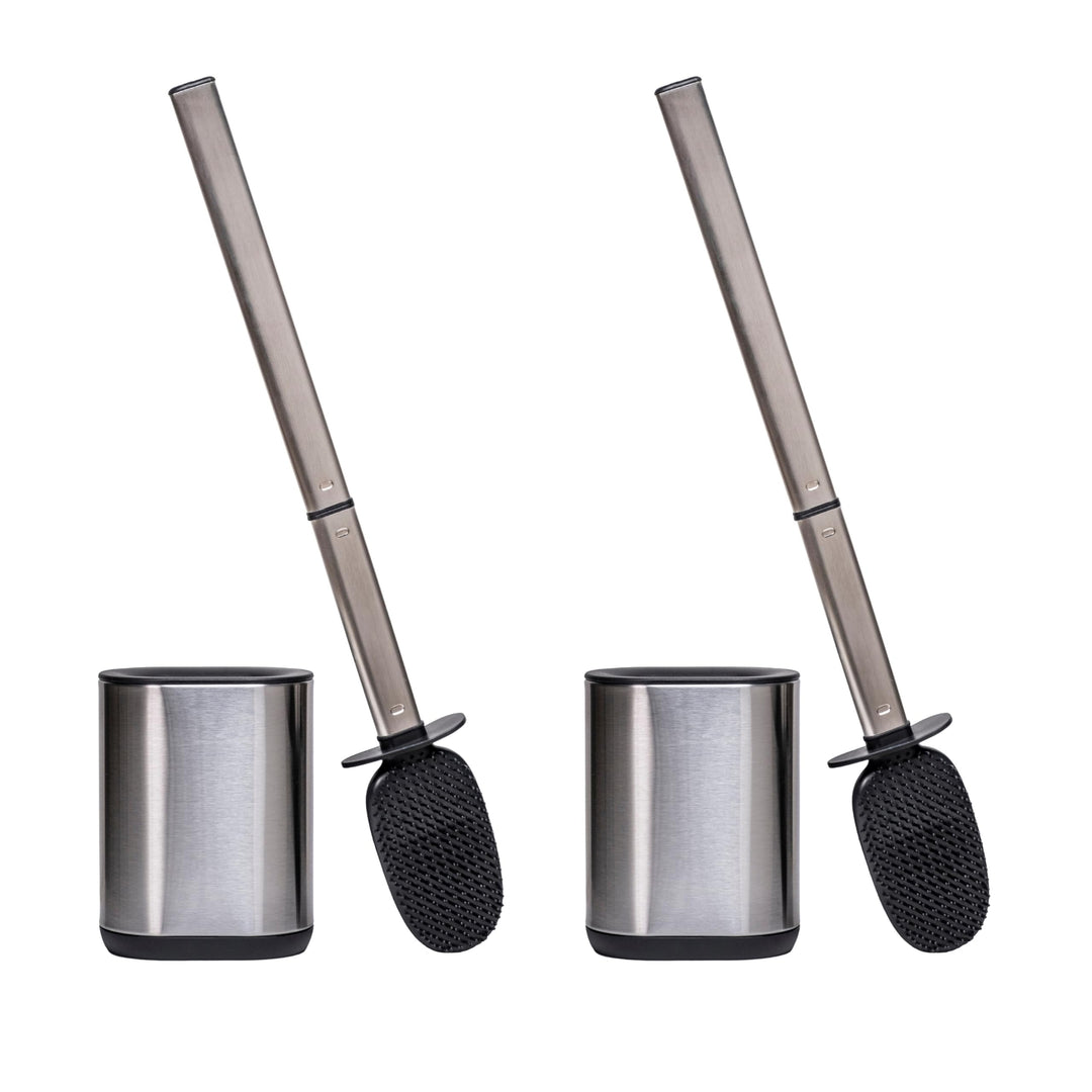 Erreke WC Bürste, 2er-Pack Klobürste Edelstahl Wandmontage, Toilettenbürste Silikon, Flexibl, Modern