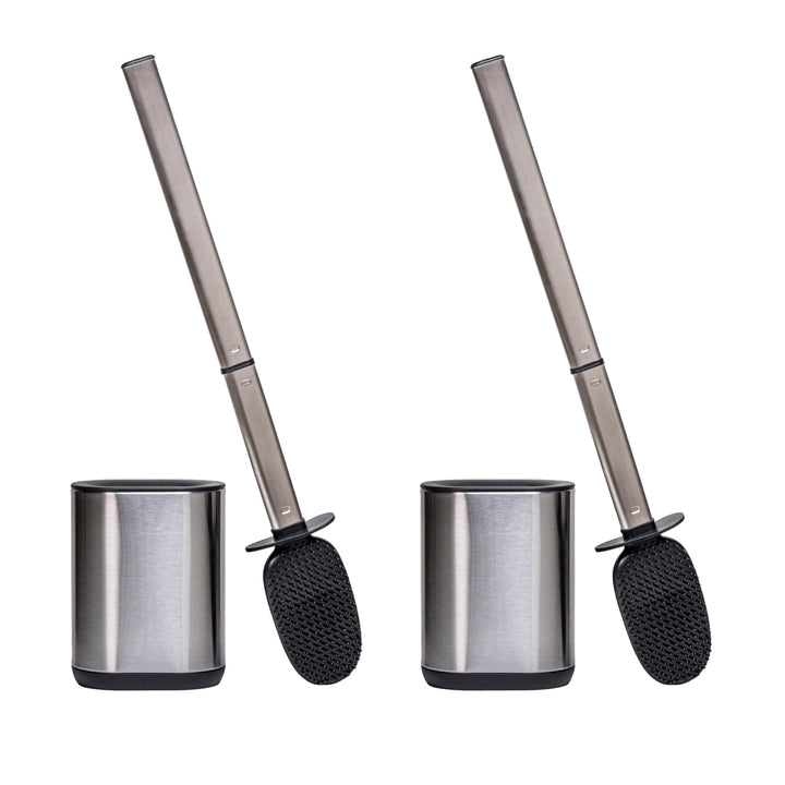 Erreke WC Bürste, 2er-Pack Klobürste Edelstahl Wandmontage, Toilettenbürste Silikon, Flexibl, Modern