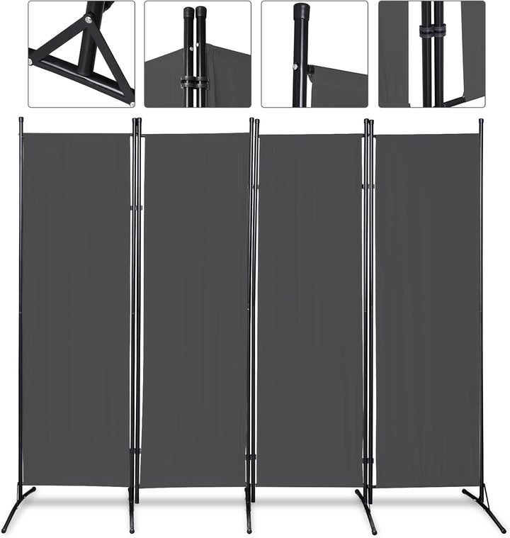 Gimisgu Paravent 200x170cm Raumteiler Gross Garten Stellwand Trennwand Balkon Sichtschutz, 4 Teilig,