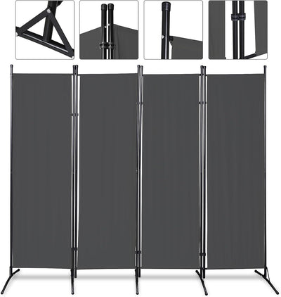 Gimisgu Paravent 200x170cm Raumteiler Gross Garten Stellwand Trennwand Balkon Sichtschutz, 4 Teilig,