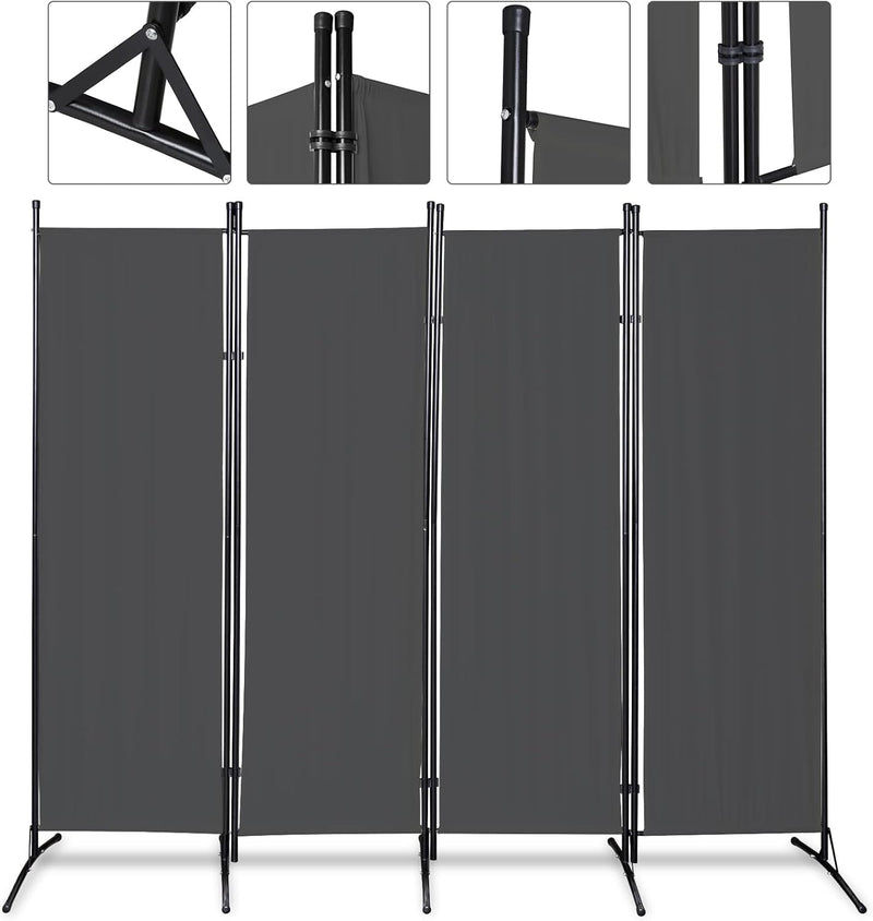Gimisgu Paravent 200x170cm Raumteiler Gross Garten Stellwand Trennwand Balkon Sichtschutz, 4 Teilig,