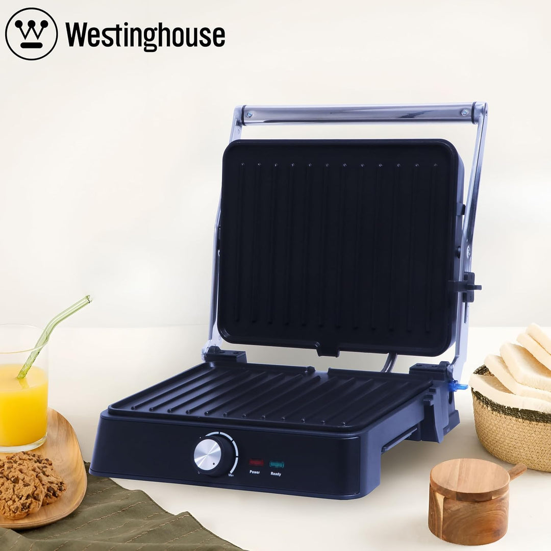 Westinghouse Retro-Kontaktgrill - 29 x 24 cm - 180° für beidseitiges Grillen - 2200W - Toaster - Ein