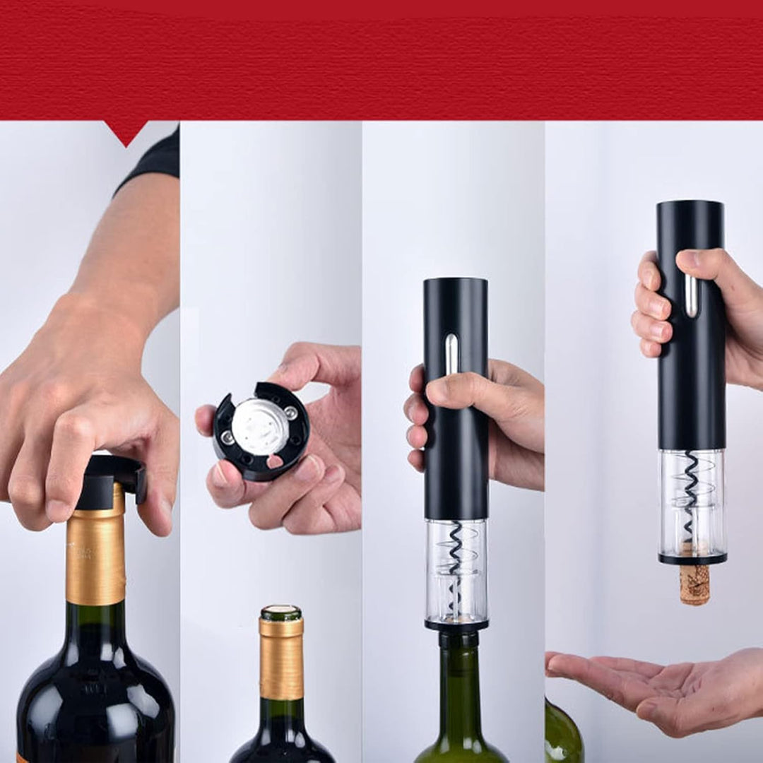 Elektrische Flaschenöffner Set Wein,ABS Korkenzieher Flaschenöffner Geschenk für Senioren (weiss), W