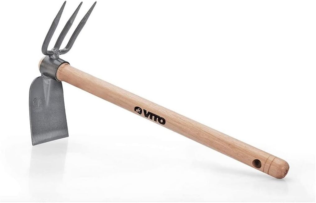VITO - Set mit 10 Gartenwerkzeugen mit Holzgriff, Edelstahl und Schmiedeeisen, hochwertig