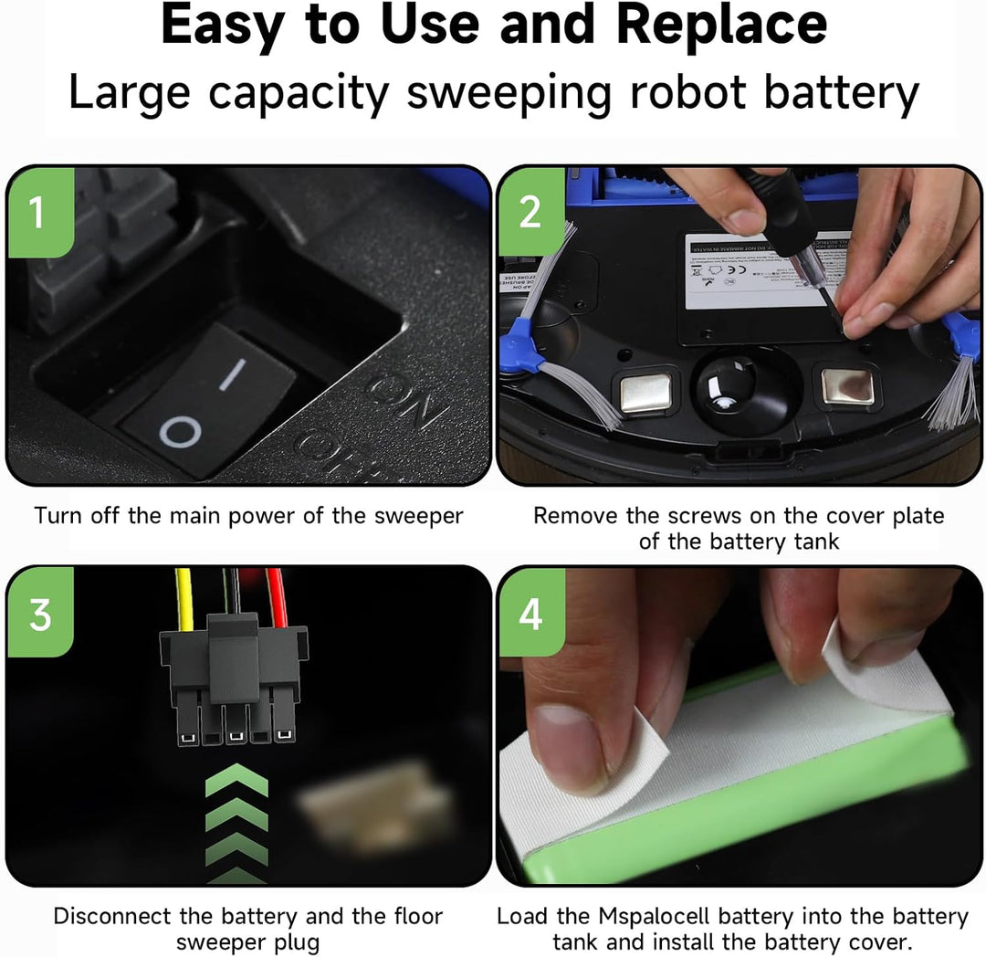 CITYORK 3500mAh/14,4V Ersatzakku für Eufy L50/L60 SES, für iRobot Roomba Y0110/Y011040, Y0140, Y0112