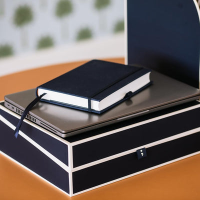 Semikolon 364102 Dokumentenbox – Aufbewahrungs-Box für Dokumente A4 – 31,5 x 26 x 10 cm – azzurro he