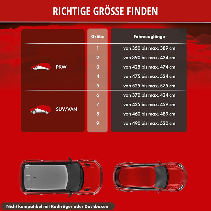 WALSER Hagelschutz Abdeckplane Auto, Autogarage Abdeckung, Abdeckplane Auto Pro, Auto Hagelschutzpla