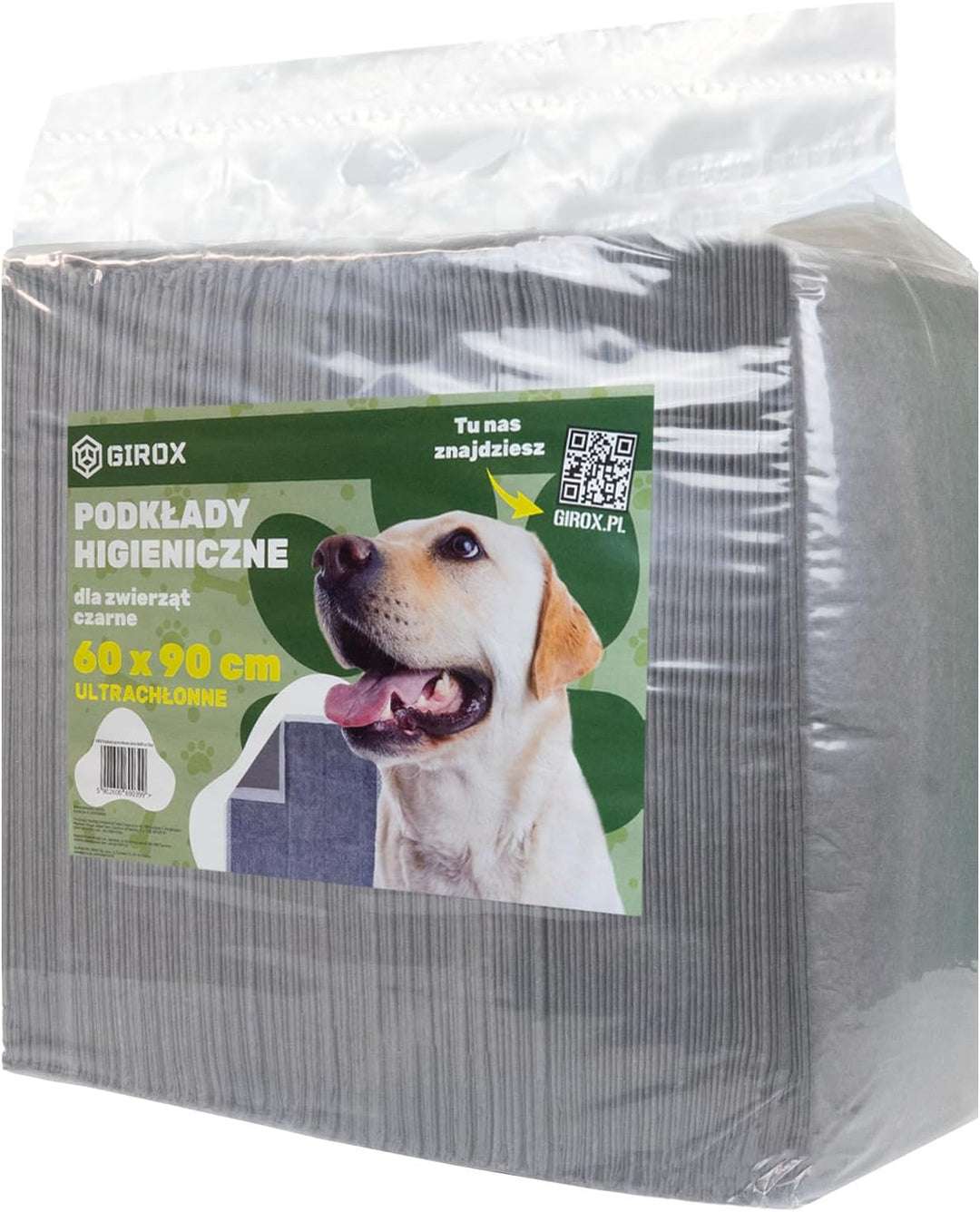 Girox Welpenunterlagen 60x90 cm 50 Stück mit Aktivkohle, Puppy Pads für Hunde, saugstarke Hundetrain