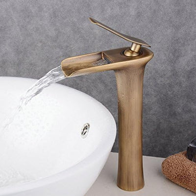 Beelee Wasserfall Wasserhahn antiken bronze Messing becken spuele wasserhahn single mit wasserhaehne