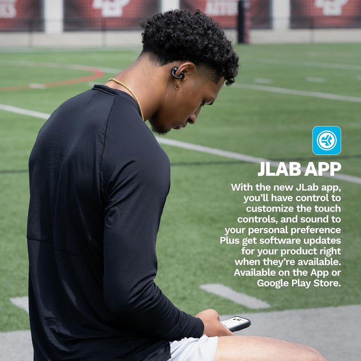 JLab Flex Open Ear Kopfhörer - Open Ear Earbuds, Manschetten-Design Clip-On-Kopfhörer, 21 Stunden Ak