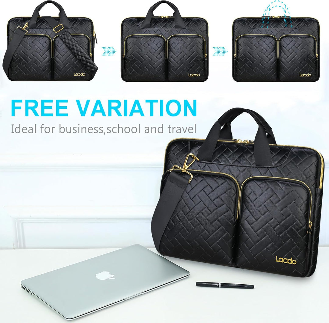Lacdo 360° Rundumschutz Laptop Schultertasche Hülle für Acer HP Dell ASUS Laptop 15-15.6 Zoll, Acer