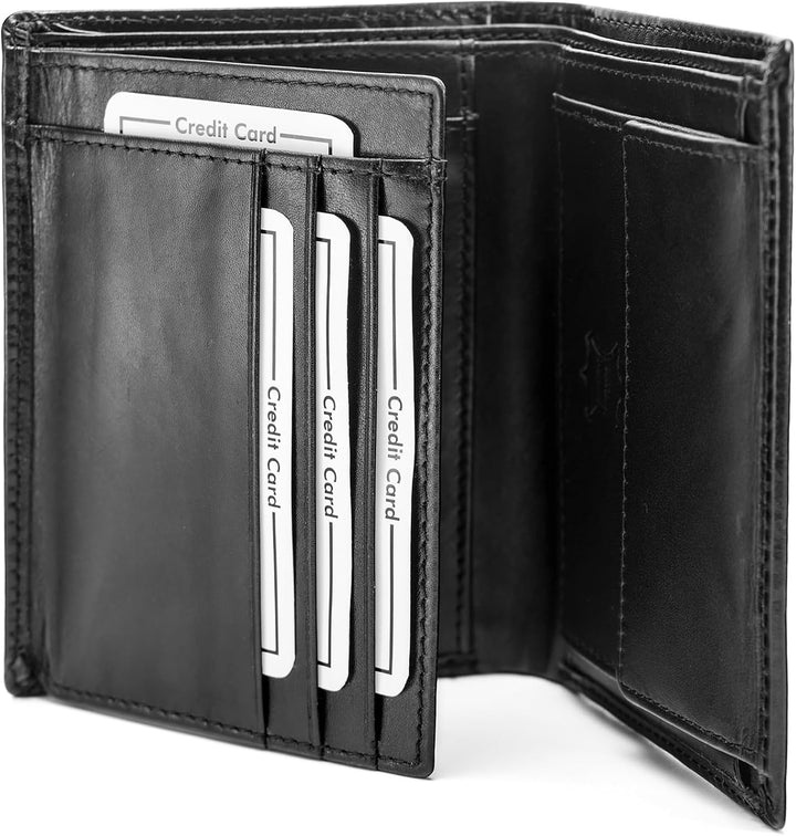 Fa.Volmer ® Leder Geldbörse Herren mit RFID-Schutz im XL-Format - Platz für Fahrzeugscheine - 11 Fäc
