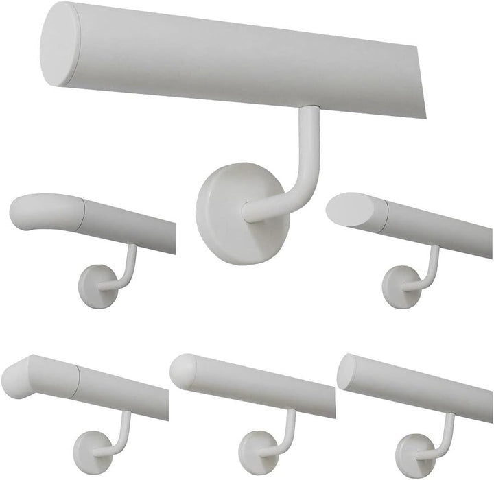 TIBU Handlauf Edelstahl weiss pulverbeschichtet 42,4 mm Geländer innen aussen wetterfest, Länge 60 c