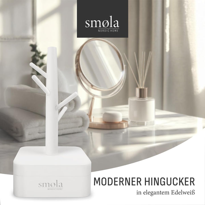Schmuckbaum Weiss aus Holz - 4 Ebenen mit Aufbewahrungsbox - Schmuck Organizer, Schmuckständer für K