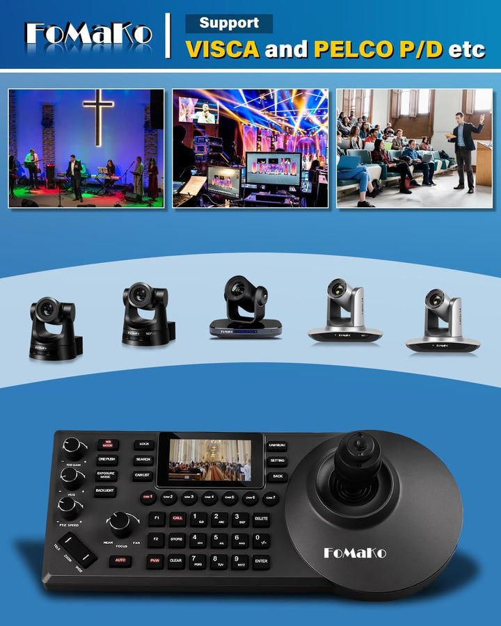 FoMaKo KC608 Pro IP LAN Streaming Kamera PTZ Controller PoE RS232 RS485, 3D PTZ Kamera Keyboard Cont