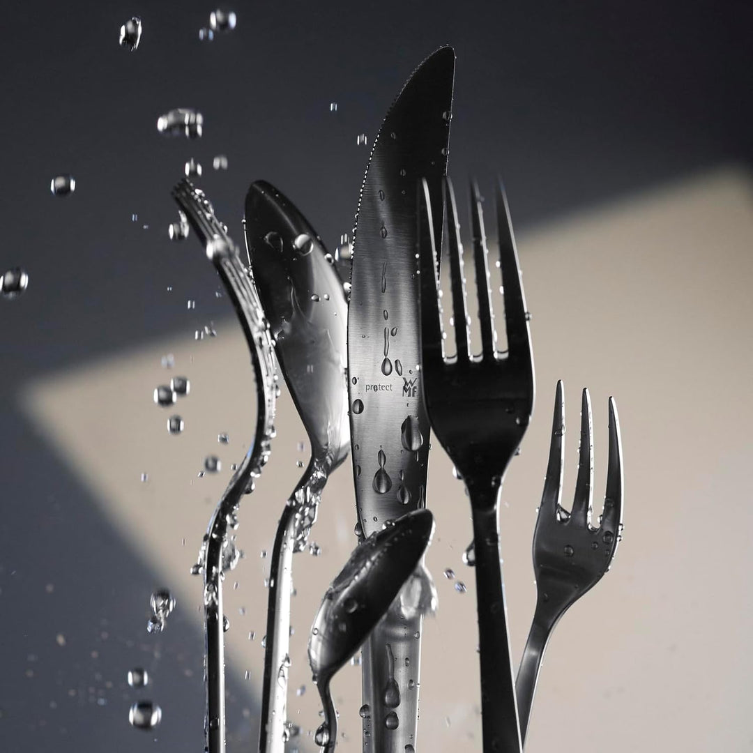 WMF Philadelphia Besteck Set 6 Personen, 30 teilig, Monobloc-Messer, Cromargan Edelstahl poliert, gl