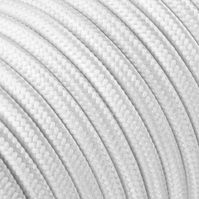 ledscom.de Stoffkabel, 3m, weiss, 2 x 0,75 mm², H03VV-F Textilummantelung, 10 Stk.