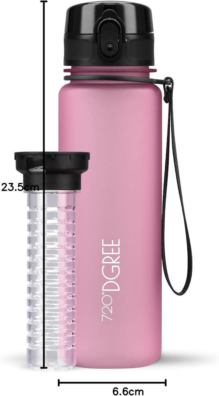 720°DGREE Trinkflasche “uberBottle“ 350ml, 500ml, 650ml, 1l softTouch +Früchtebehälter - Auslaufsich