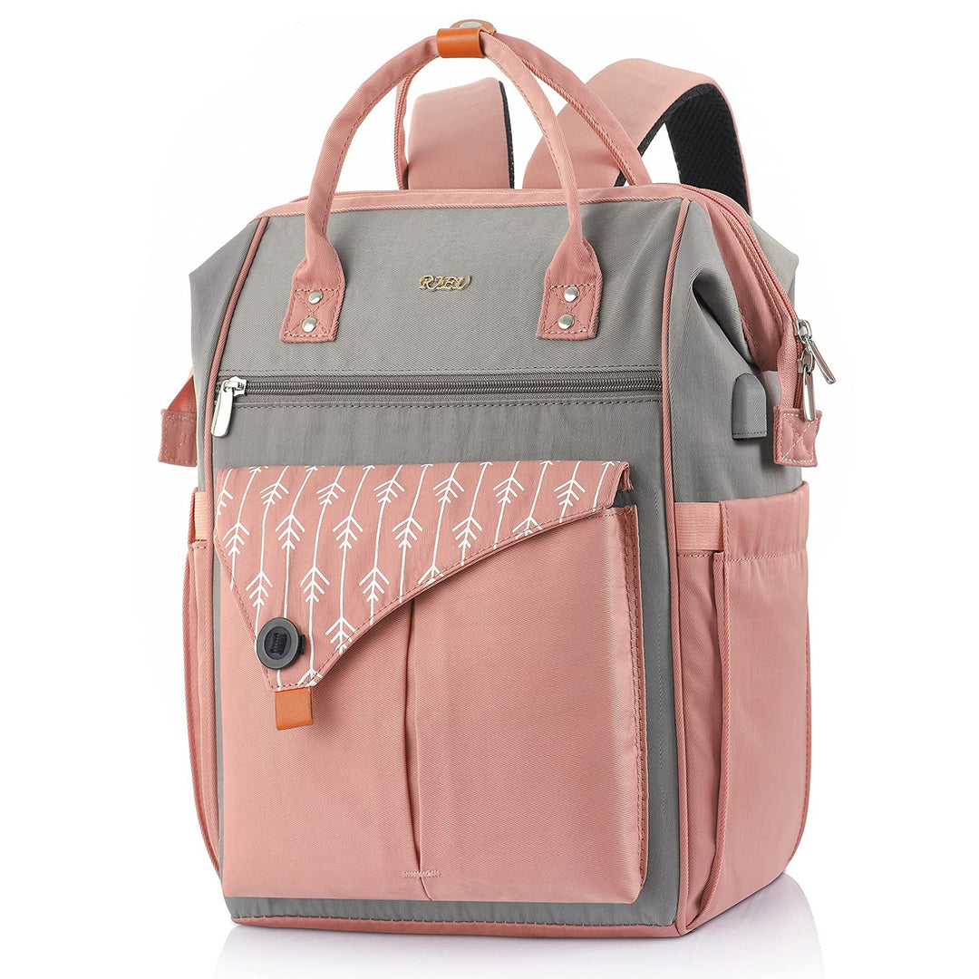 Damen Arbeit Rucksack Schulrucksack mit USB-Ladeanschluss, Anti Diebstahl für Uni Freizeit Job, Wass