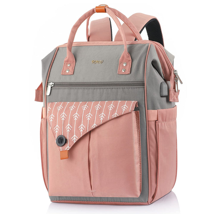 Damen Arbeit Rucksack Schulrucksack mit USB-Ladeanschluss, Anti Diebstahl für Uni Freizeit Job, Wass