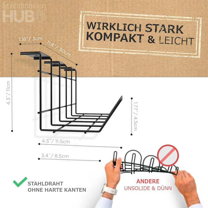 Kabelmanagement-Ablage für die Schreibtischunterseite – Schreibtisch-Kabelhalter für das Büro und Zu