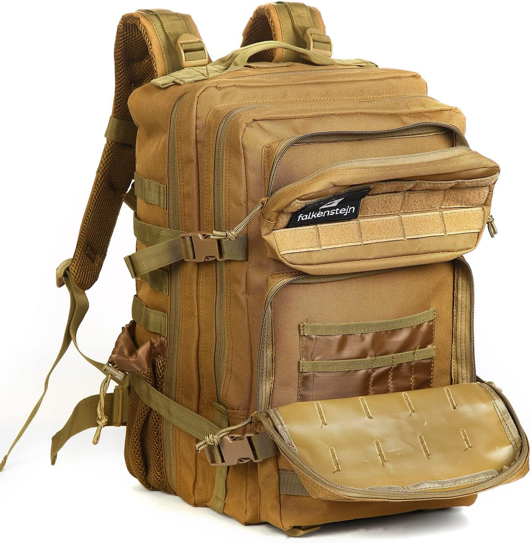 FALKENSTEJN Rucksack für Freizeit Outdooraktivitäten Schule Arbeit Multifunktionsrucksack Camel 45l