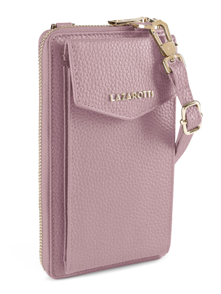 Lazarotti Bologna XL Leder Damen-Geldbörse &amp; Handytasche (2-in-1) | 16 Kartenfächer | zum Umhängen m