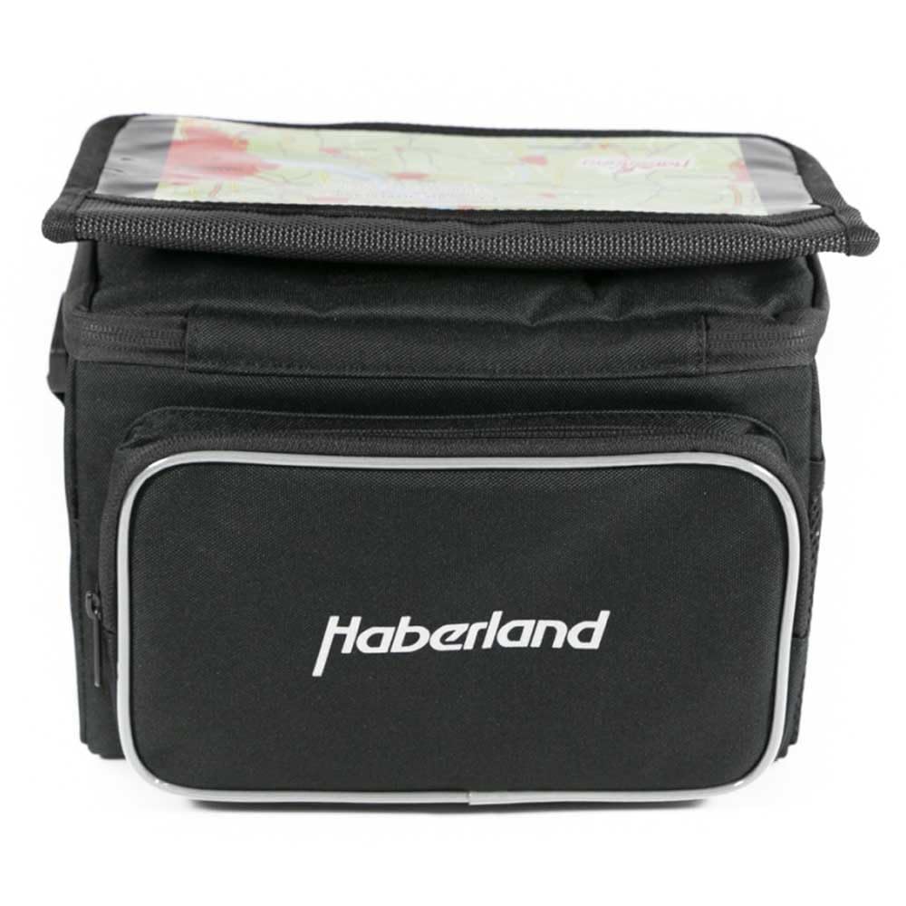 Haberland Fahrradtasche Lenkertasche 6L Schwarz Inklusive klick-Fix-Adpter, 25 x 19 x 13cm