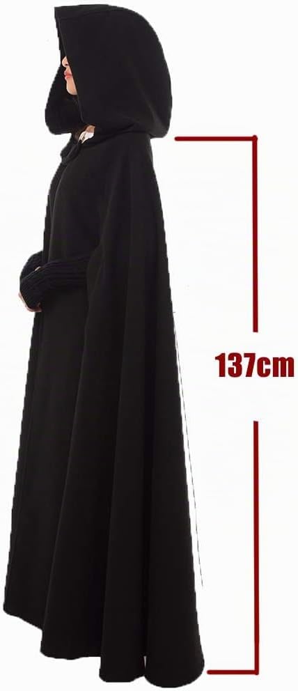 GRACEART Mittelalterliche Unisex Vampir Umhang Gothic Cosplay Kostüm, Robe mit Kapuze Cape Mantel Um