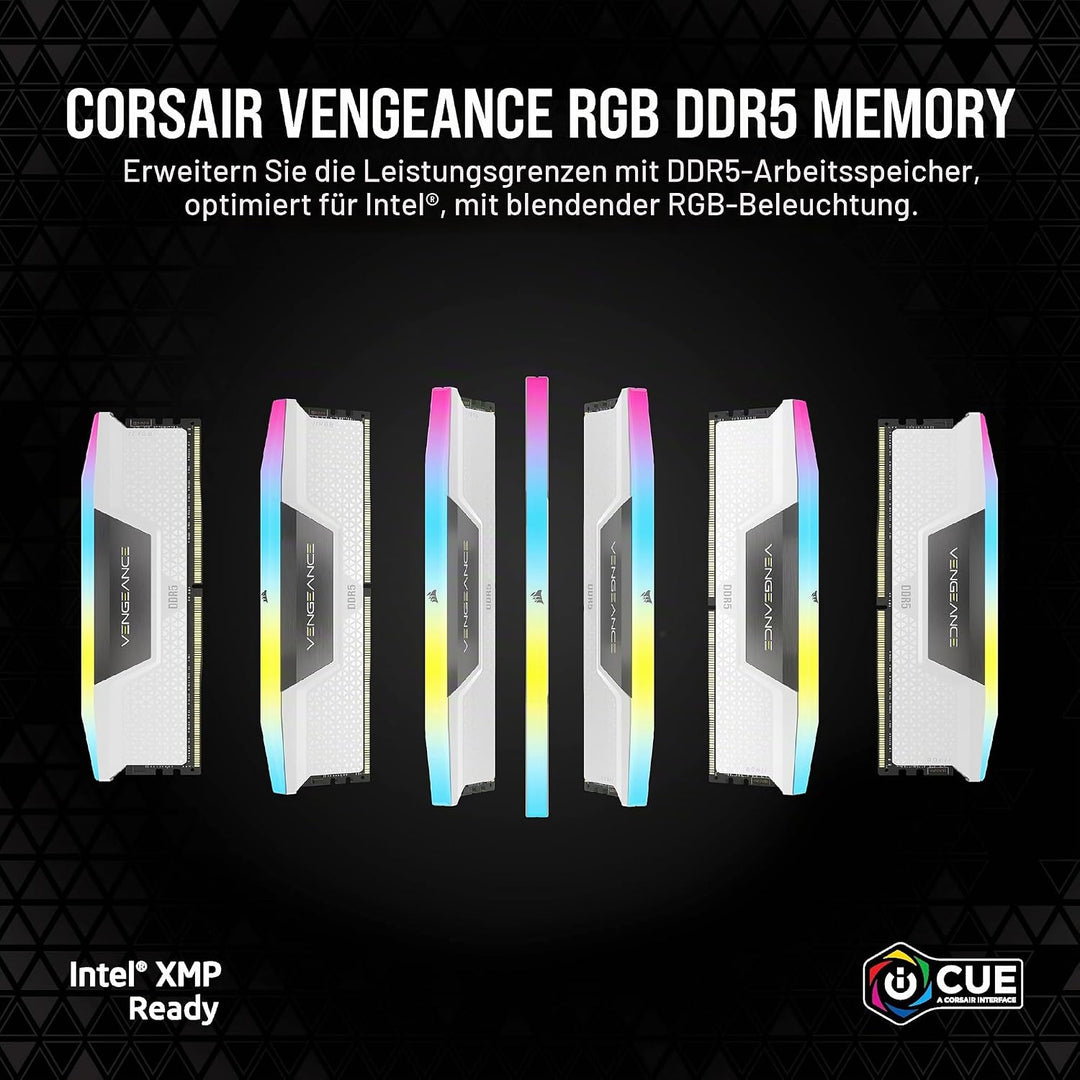 CORSAIR Vengeance RGB DDR5 RAM 64GB (2x32GB) 5600MHz CL40 Intel XMP iCUE-Kompatibler Computerspeiche