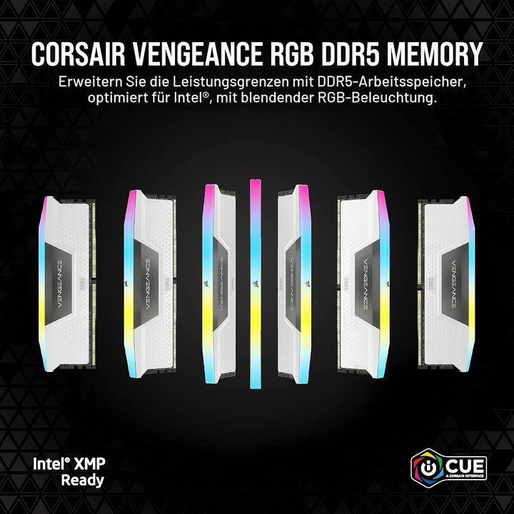CORSAIR Vengeance RGB DDR5 RAM 64GB (2x32GB) 5600MHz CL40 Intel XMP iCUE-Kompatibler Computerspeiche